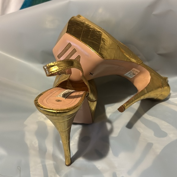 Gianmarco Lorenzi Summer Collection Gold Leather Italian Platform.  NEW Size 39. - Picture 6 of 6